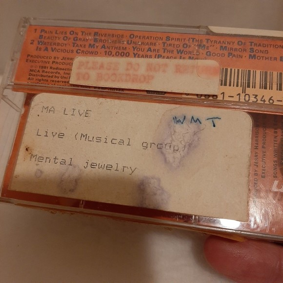 Live Mental Jewelry Cassette Tape Radioactive Records Alternative Rock 1991 READ - Picture 4 of 14